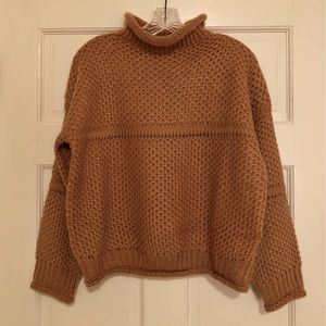 NWT Forever 21 Crochet Knit Mock-neck Sweater